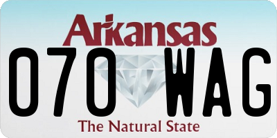 AR license plate 070WAG