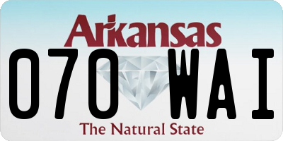 AR license plate 070WAI