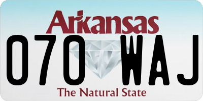 AR license plate 070WAJ