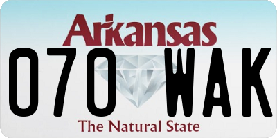 AR license plate 070WAK