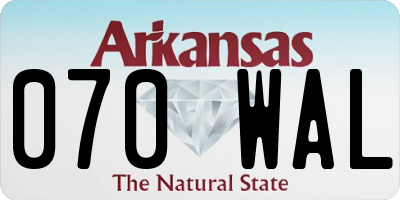 AR license plate 070WAL
