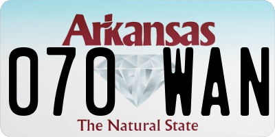 AR license plate 070WAN
