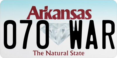 AR license plate 070WAR