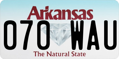 AR license plate 070WAU