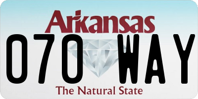 AR license plate 070WAY
