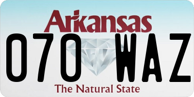 AR license plate 070WAZ
