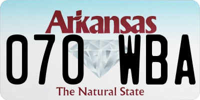 AR license plate 070WBA
