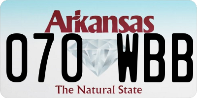 AR license plate 070WBB