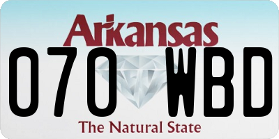 AR license plate 070WBD