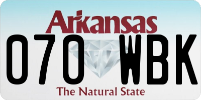 AR license plate 070WBK