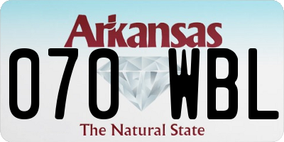 AR license plate 070WBL