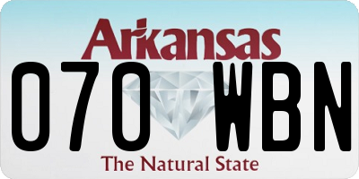 AR license plate 070WBN