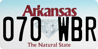 AR license plate 070WBR