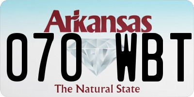 AR license plate 070WBT
