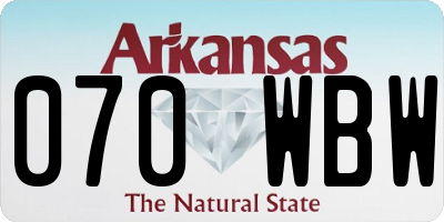 AR license plate 070WBW