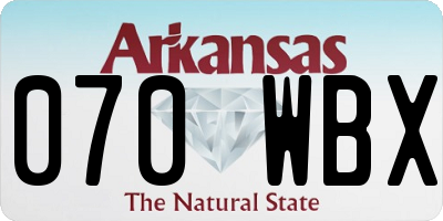 AR license plate 070WBX