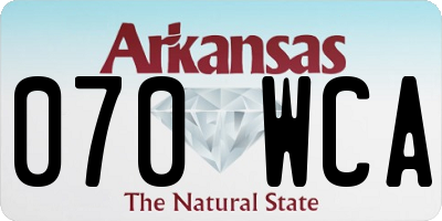AR license plate 070WCA
