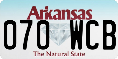 AR license plate 070WCB