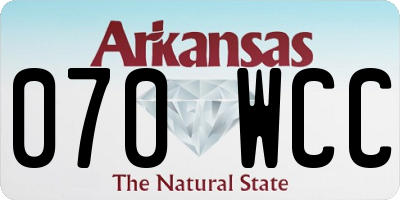 AR license plate 070WCC