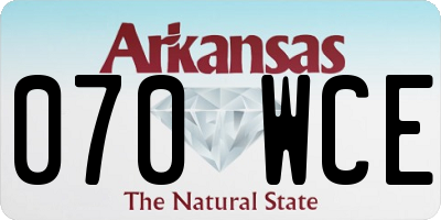 AR license plate 070WCE