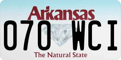 AR license plate 070WCI