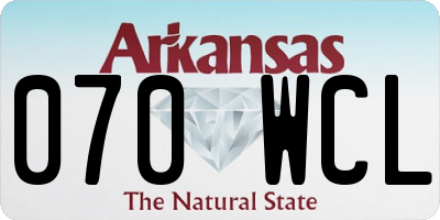 AR license plate 070WCL