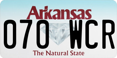 AR license plate 070WCR
