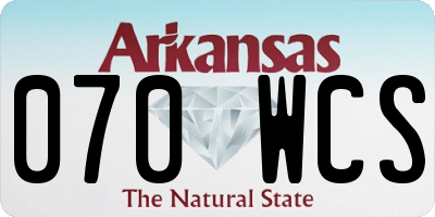 AR license plate 070WCS