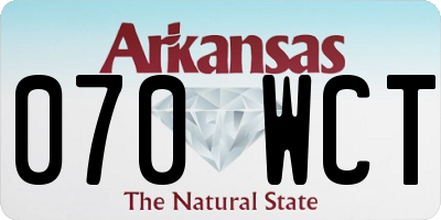 AR license plate 070WCT