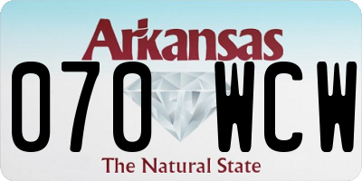 AR license plate 070WCW