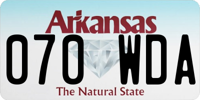 AR license plate 070WDA