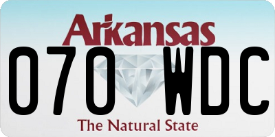 AR license plate 070WDC