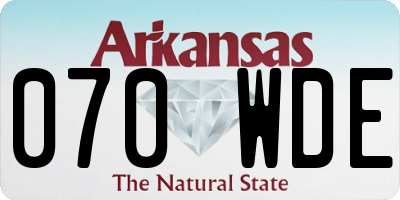 AR license plate 070WDE