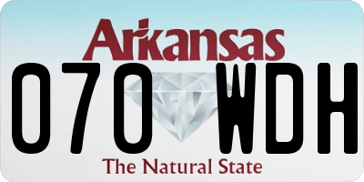 AR license plate 070WDH