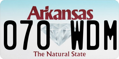 AR license plate 070WDM