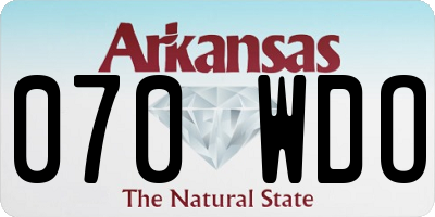 AR license plate 070WDO