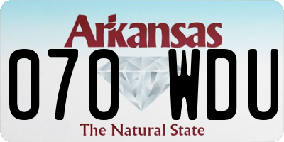 AR license plate 070WDU