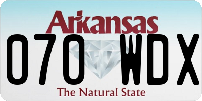 AR license plate 070WDX