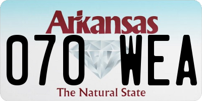 AR license plate 070WEA