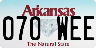 AR license plate 070WEE