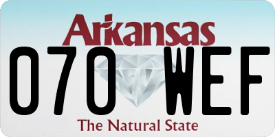 AR license plate 070WEF
