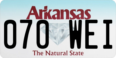 AR license plate 070WEI
