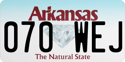 AR license plate 070WEJ