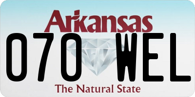 AR license plate 070WEL