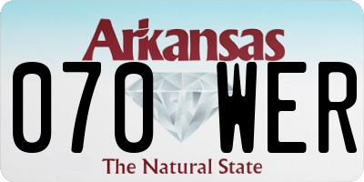 AR license plate 070WER