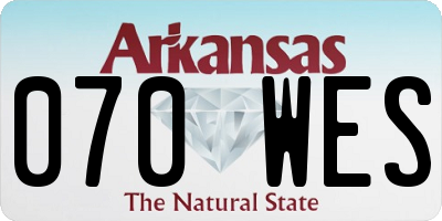 AR license plate 070WES