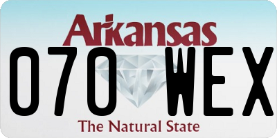 AR license plate 070WEX