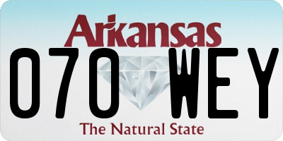 AR license plate 070WEY
