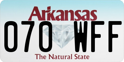 AR license plate 070WFF