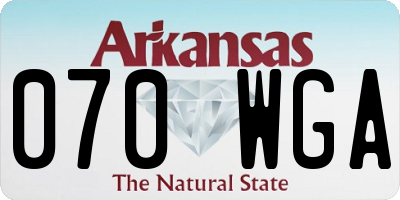 AR license plate 070WGA